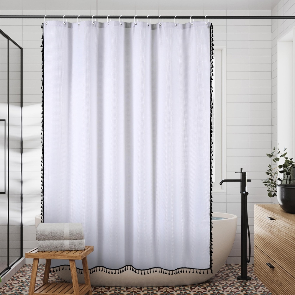 Home Design Hub Hobo Shower Curtain With Hooks